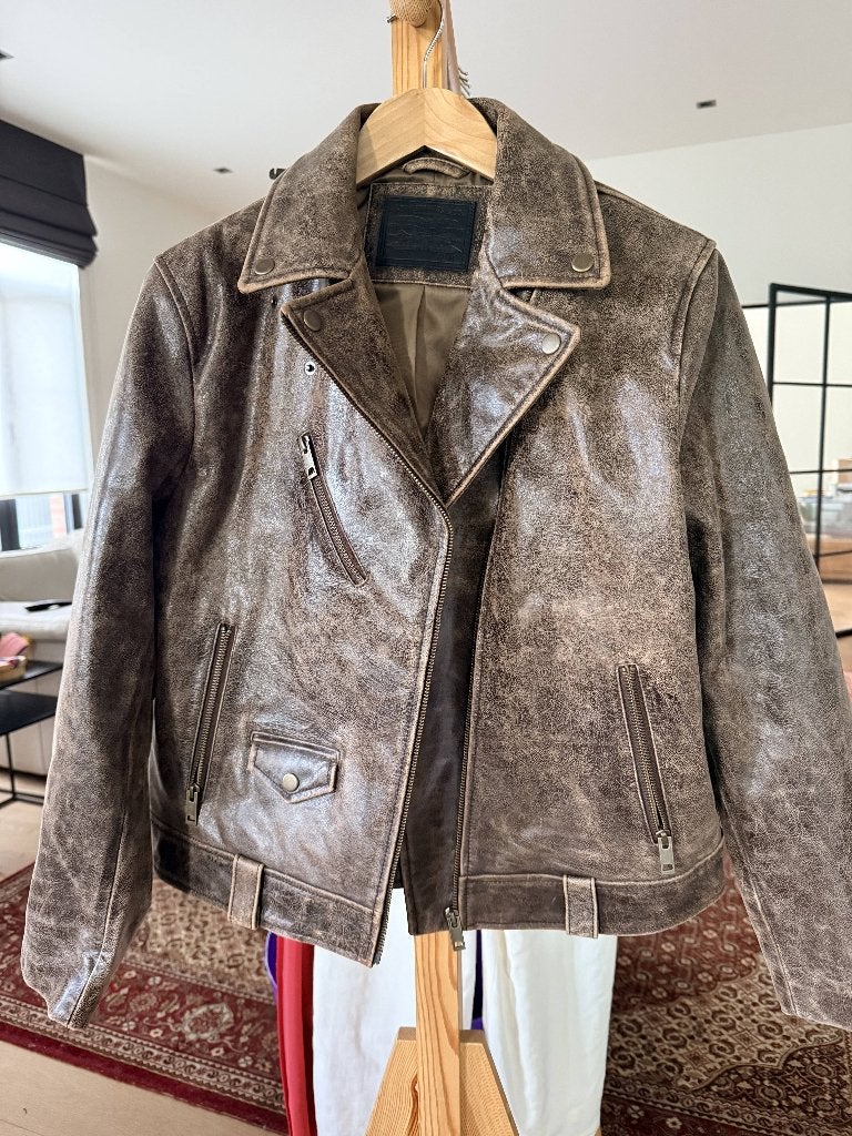 Blouson de moto en cuir véritable Levi's, Vêtements | Femmes, Neuf, Taille 38/40 (M), Brun, Levis