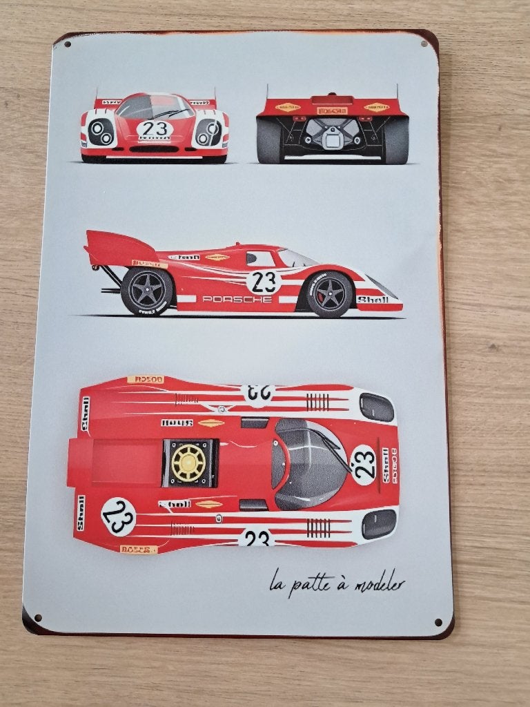 Porsche 917 K metalen bord., Enlèvement ou Envoi, Neuf, Voitures