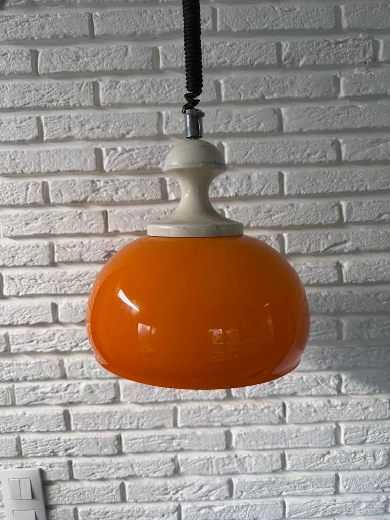 Lampe orange vintage Rolly Made in Italy, Enlèvement, Utilisé, Verre