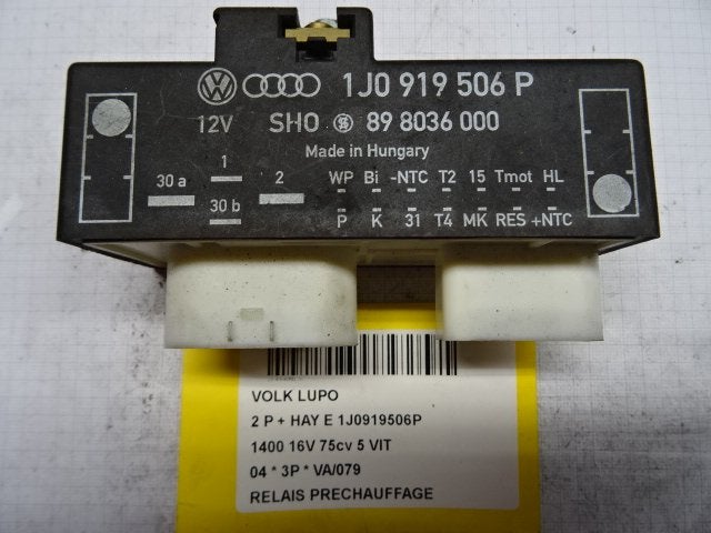 RELAIS BOUGIE PRECHAUFFAGE Lupo (6X1) (1J0919506P), Utilisé, Volkswagen