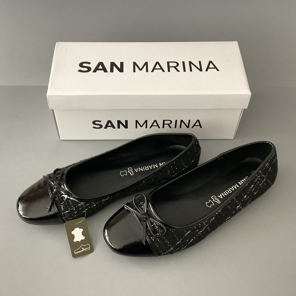 SAN MARINA - P 41 ballerina's van echt leer, Zwart, Nieuw, San marina, Ballerina's