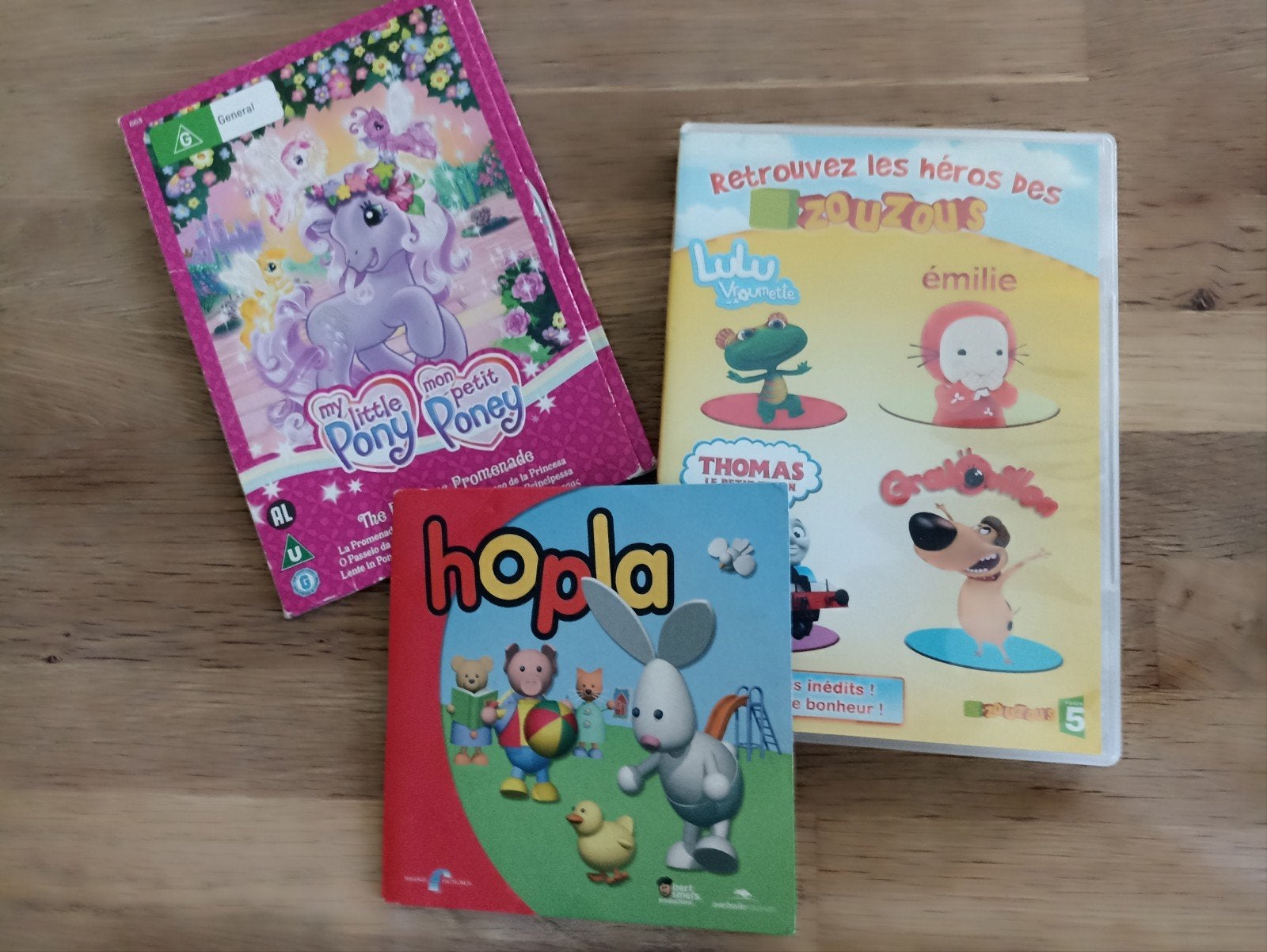 Lot 3 Dvd enfants (My little Pony, Hopla, Zouzous), Cd's en Dvd's, Ophalen of Verzenden