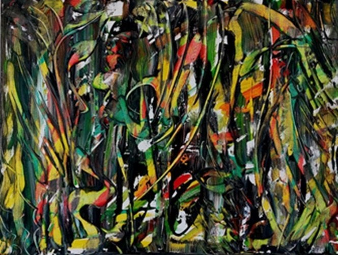 Kunsthandel Gennep -"Jungle Rhythm", Antiek en Kunst, Ophalen of Verzenden