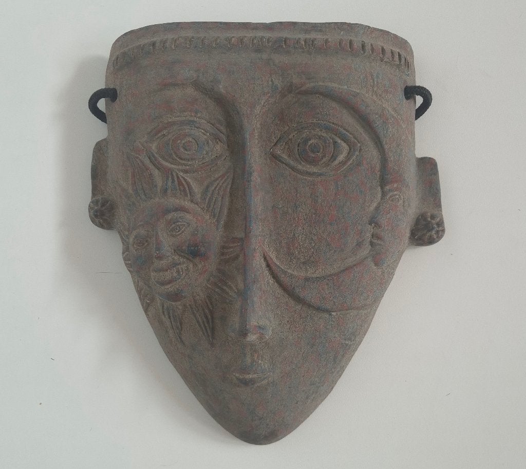 WANDMASKER MEXICAANS TERRACOTTA, Ophalen