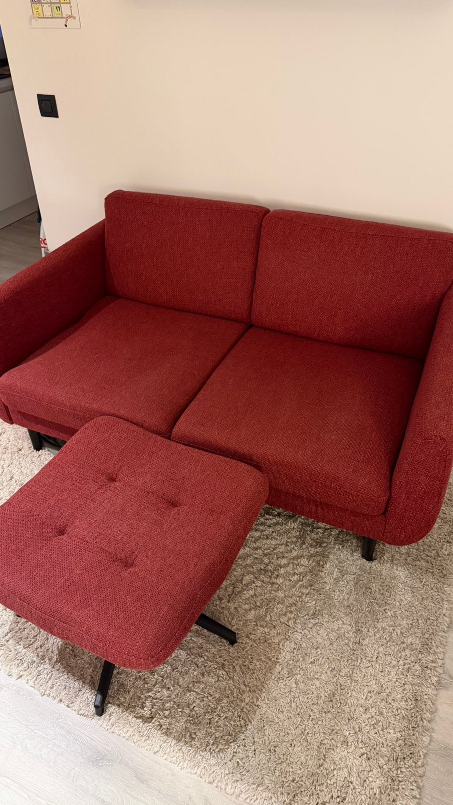Rode zetel ikea, Huis en Inrichting, Ophalen, Zo goed als nieuw
