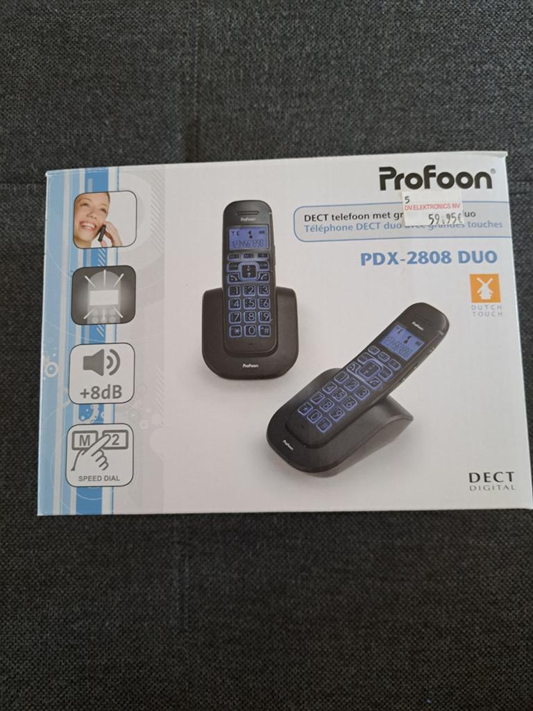 Profoon PDX-2808 DUO huis telefoon draadloos, Télécoms, Enlèvement, Neuf, 2 combinés