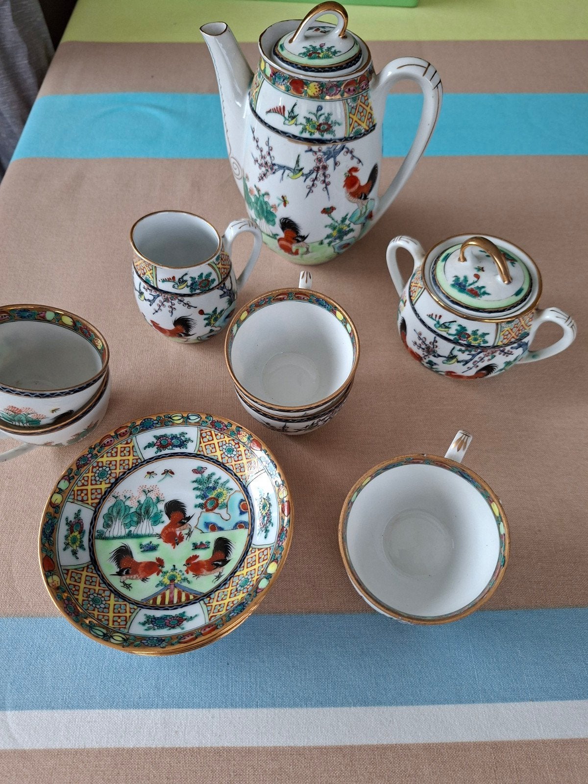 6delig mini koffierservies met koffie-/melkkan en suikerpot, Ophalen