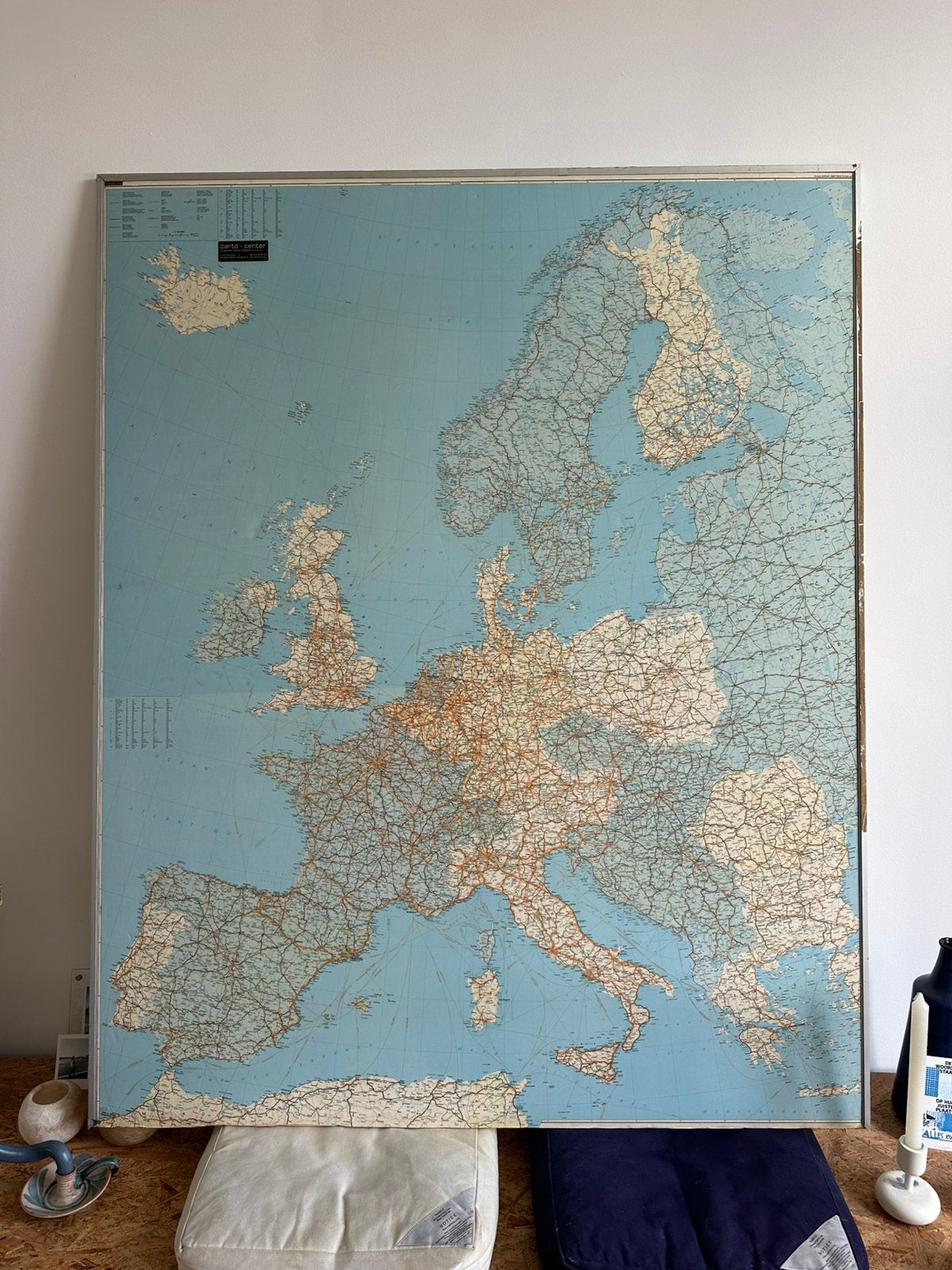 Retro wereldkaart Europa, Maison & Meubles, Enlèvement, Utilisé