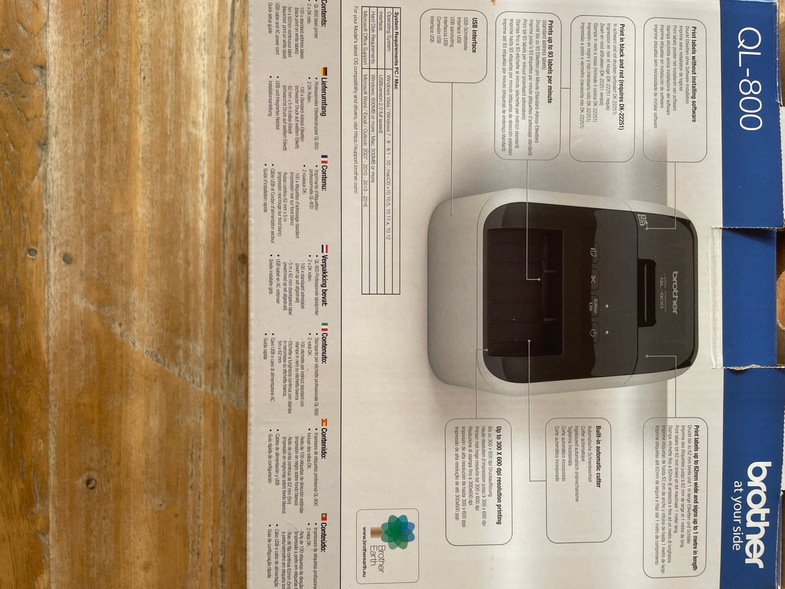 Nieuwe Brother Ql-800 label printer, Computers en Software, Ophalen of Verzenden, Zo goed als nieuw