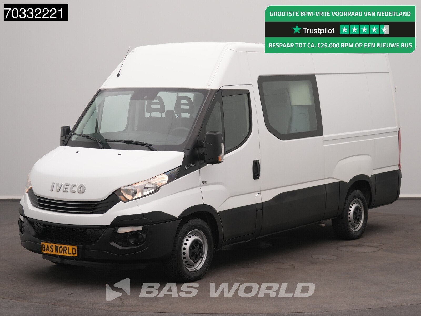 Iveco Daily 35S14 Automaat L2H2 Dubbel Cabine Trekhaak Airco, Autos, Achat, Euro 6, Entreprise, Diesel