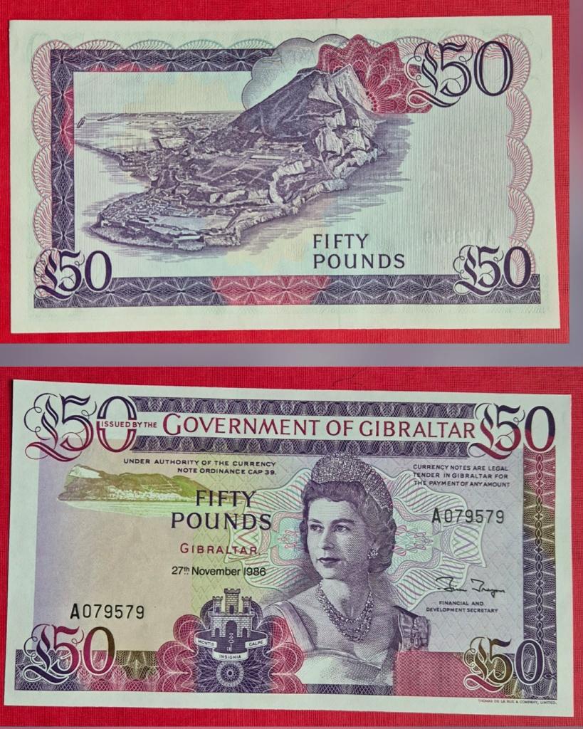 50 Pounds 1986 Gibraltar UNC pick24, Postzegels en Munten, Ophalen of Verzenden, Overige landen, Los biljet