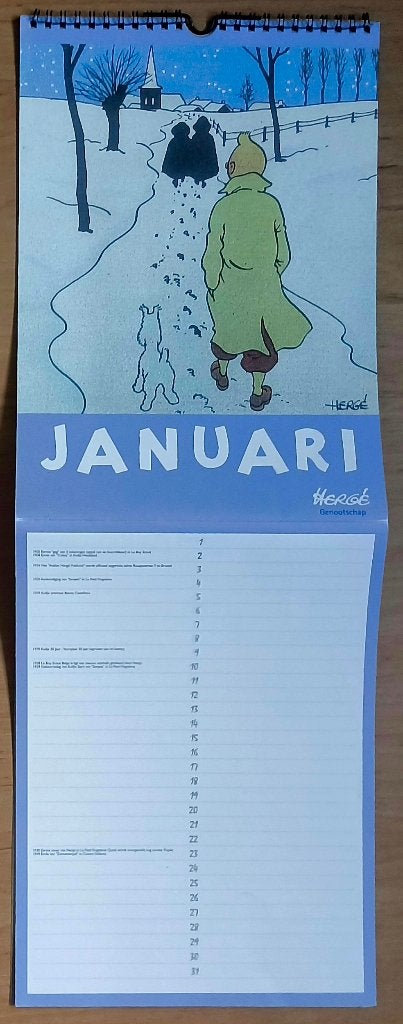 Tintin - Calendrier Herge genootschap, Une BD, Enlèvement ou Envoi, Neuf