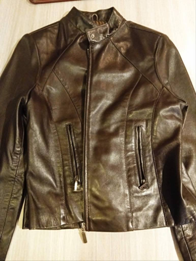 veste en cuir pour femme, Enlèvement ou Envoi, Comme neuf, Taille 38/40 (M), Brun