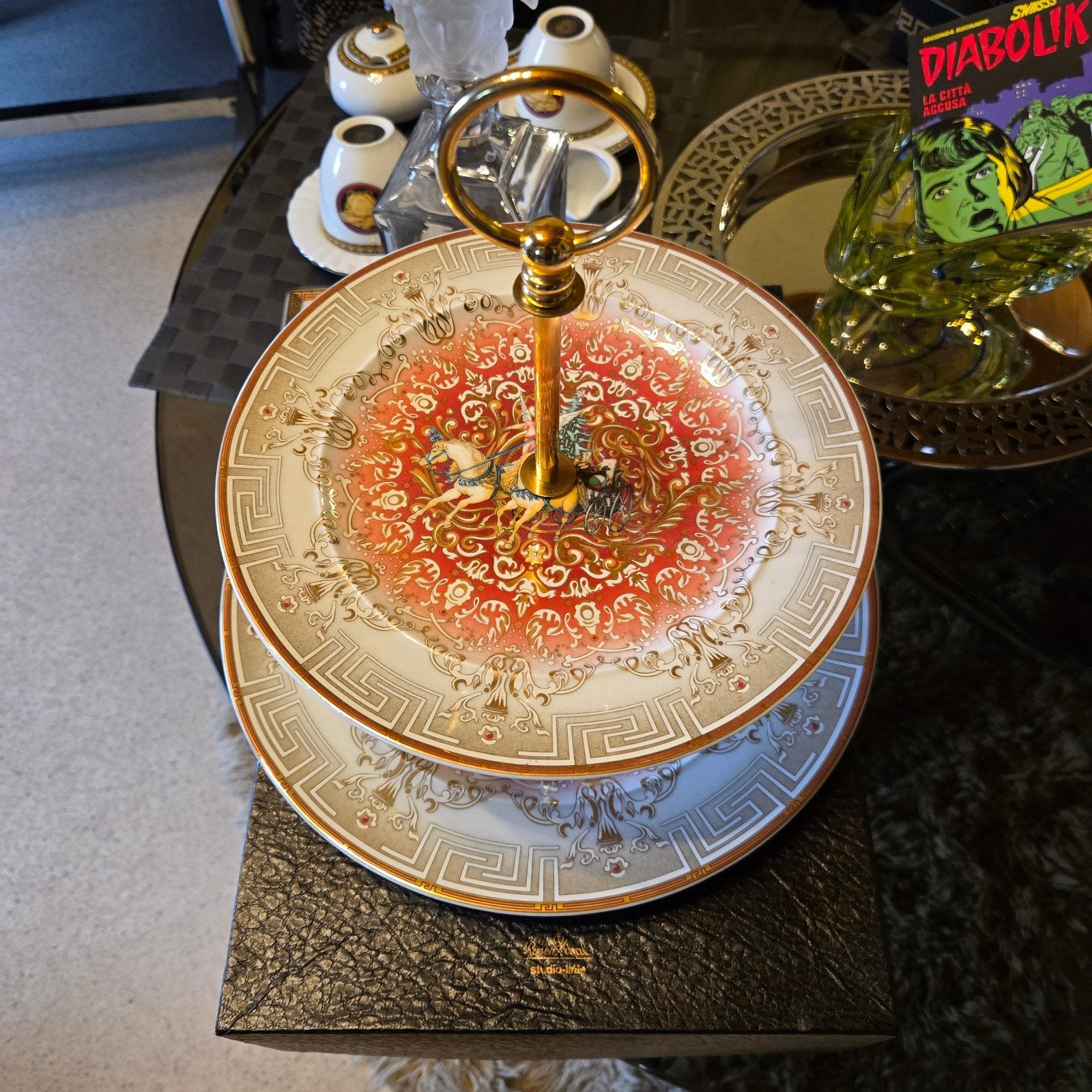 Rosenthal Versace, Maison & Meubles, Enlèvement ou Envoi, Comme neuf, Présentoir à gâteau, Pierre/céramique