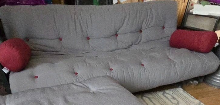 Futon convertible INdie Karup, Ophalen, Grijs, 200 cm, 100 cm