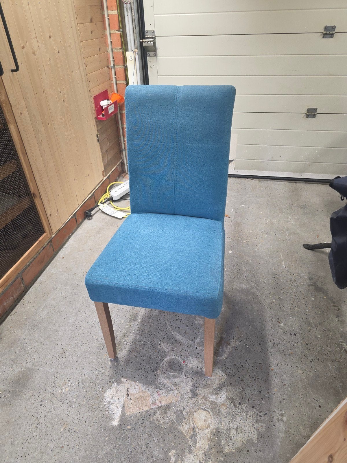 zes turquoise stoelen, Huis en Inrichting, Stoelen, Ophalen, Gebruikt