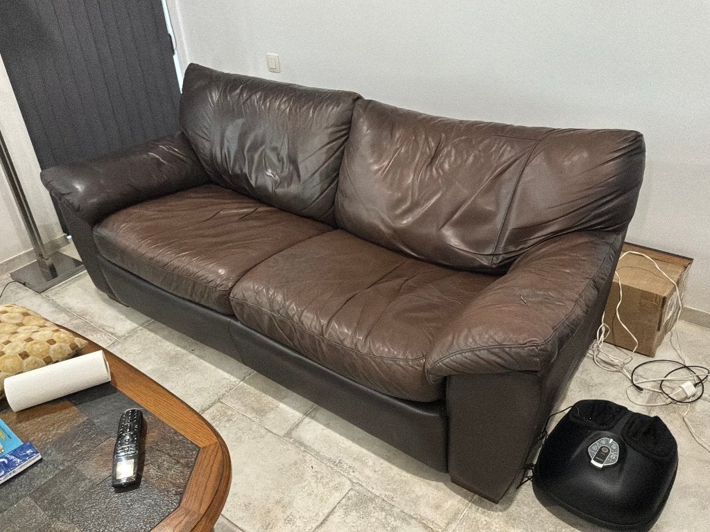 canapé convertible, Maison & Meubles, Canapés | Salons, Utilisé, Banc droit, Trois personnes, 200 à 250 cm, 75 à 100 cm, Cuir