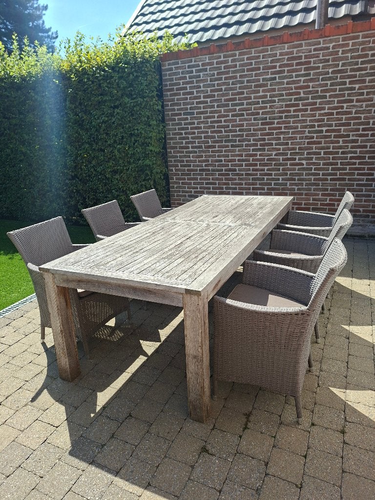 Tuinset voor terras, Ophalen, Gebruikt, 6 zitplaatsen, Teakhout