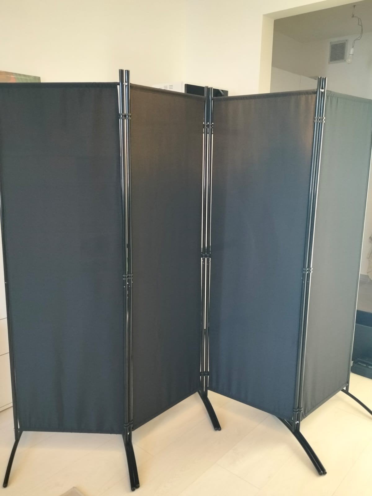 Ce paravent pliable à quatre panneaux noir, Enlèvement ou Envoi