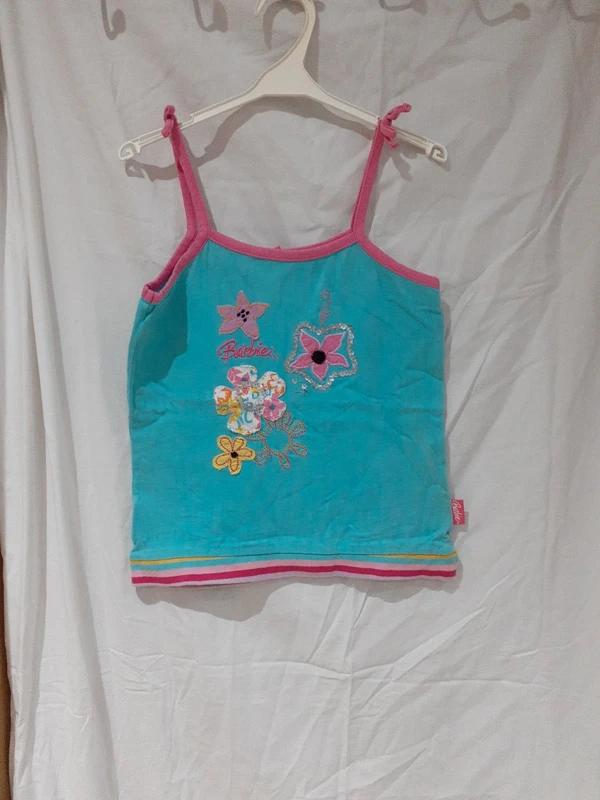 Débardeur barbie bleu vert 10 ans, Enlèvement ou Envoi, Chemise ou À manches longues, Barbie, Utilisé