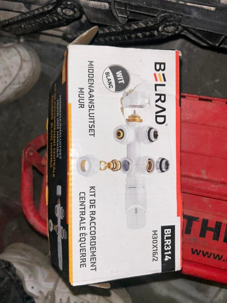 Belrad Middenaansluitset Muur - Wit (M30 x 16/2), Bricolage & Construction, Enlèvement
