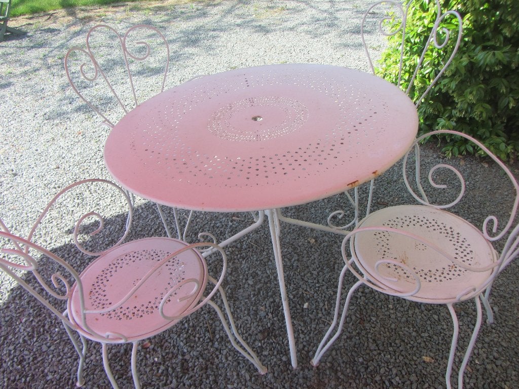 ijzeren antieke tuintafel met zes stoelen, Tuin en Terras, Ophalen