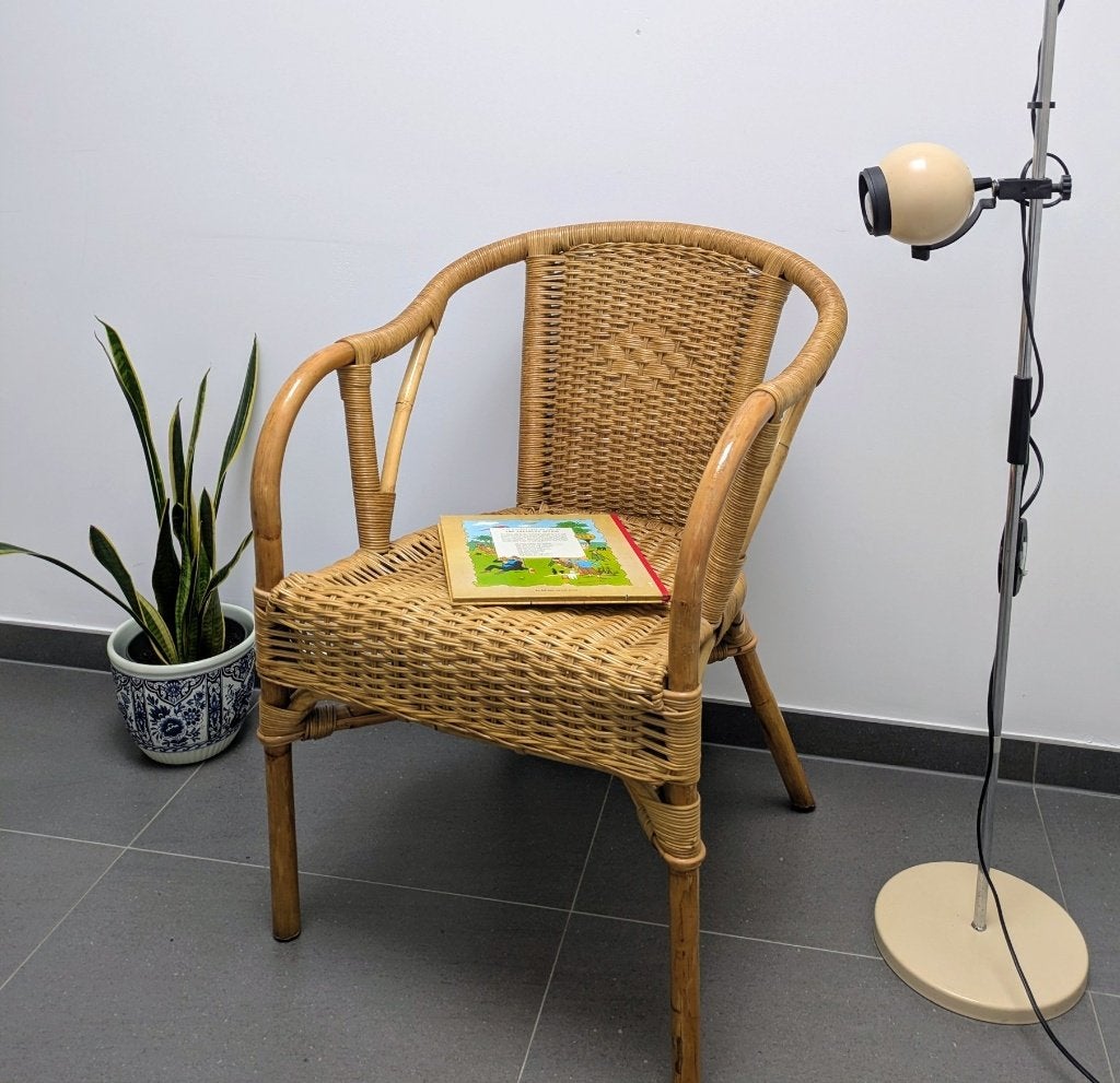 Belle chaise vintage en osier — Excellent état, Enlèvement, Comme neuf, Osier ou Rotin, Une