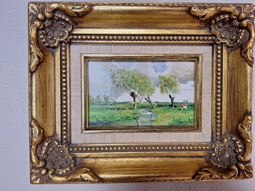 mooi schilderijtje, Antiquités & Art, Art | Peinture | Classique, Enlèvement, Signé, Paysage