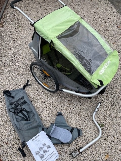 croozer fietskar/wandelkar 2 kinderen met hangmat/peuterzit, Ophalen, Gebruikt, Opvouwbaar, Kinderkar