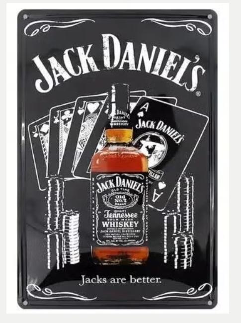 Plaque en métal Jack Daniel's Tennessee Whiskey (40 x 30 cm)