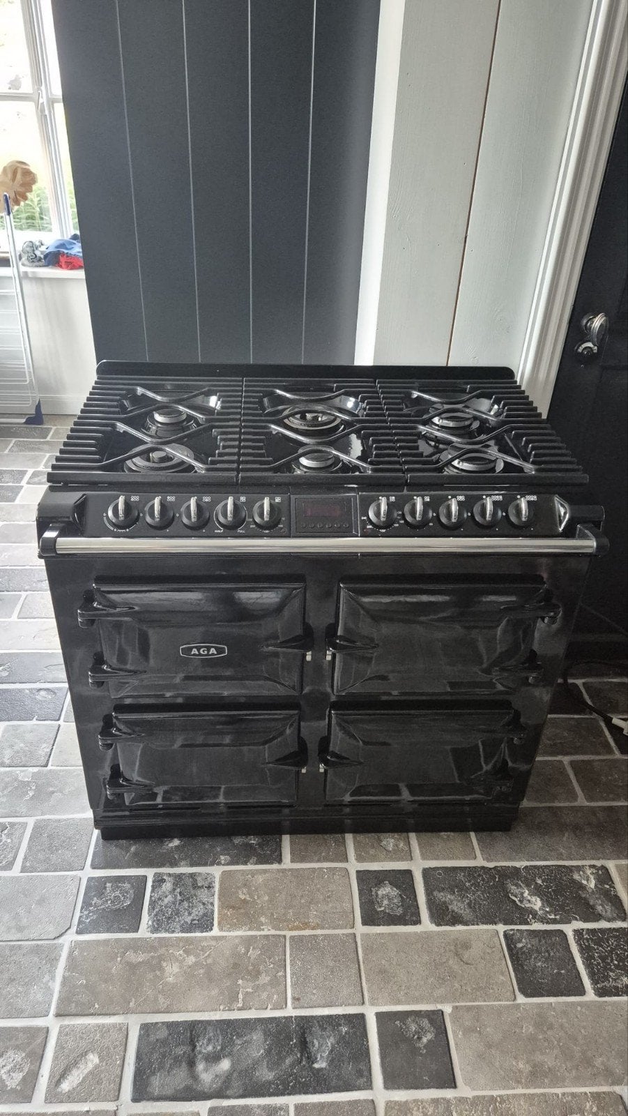 Aga six four zwart, Ophalen of Verzenden, Grill, Elektrisch