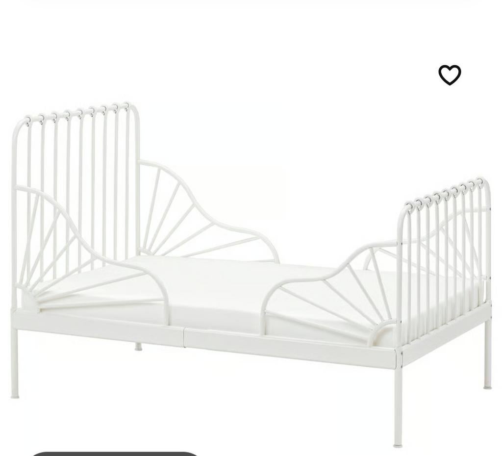 Kinderbed wit metaal IKEA, Kinderen en Baby's, Ophalen, Lattenbodem