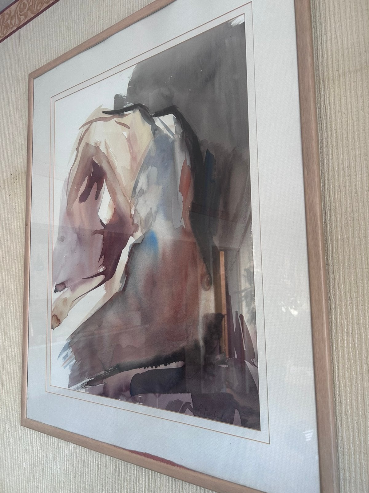 Set van 2 originele aquarellen | Gesigneerd, Ophalen, Achter glas