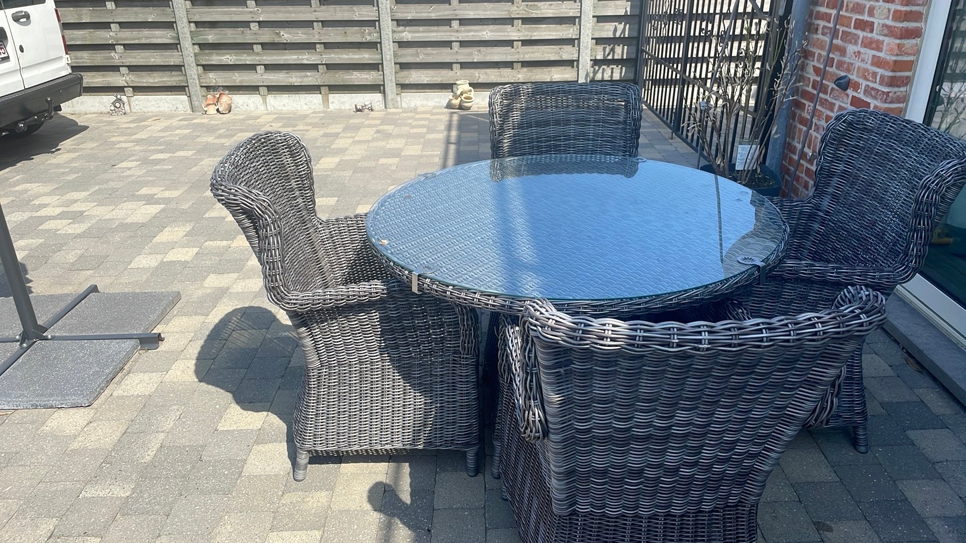 Stevig tuinstel, Tuin en Terras, Ophalen, Zo goed als nieuw, Tuinset