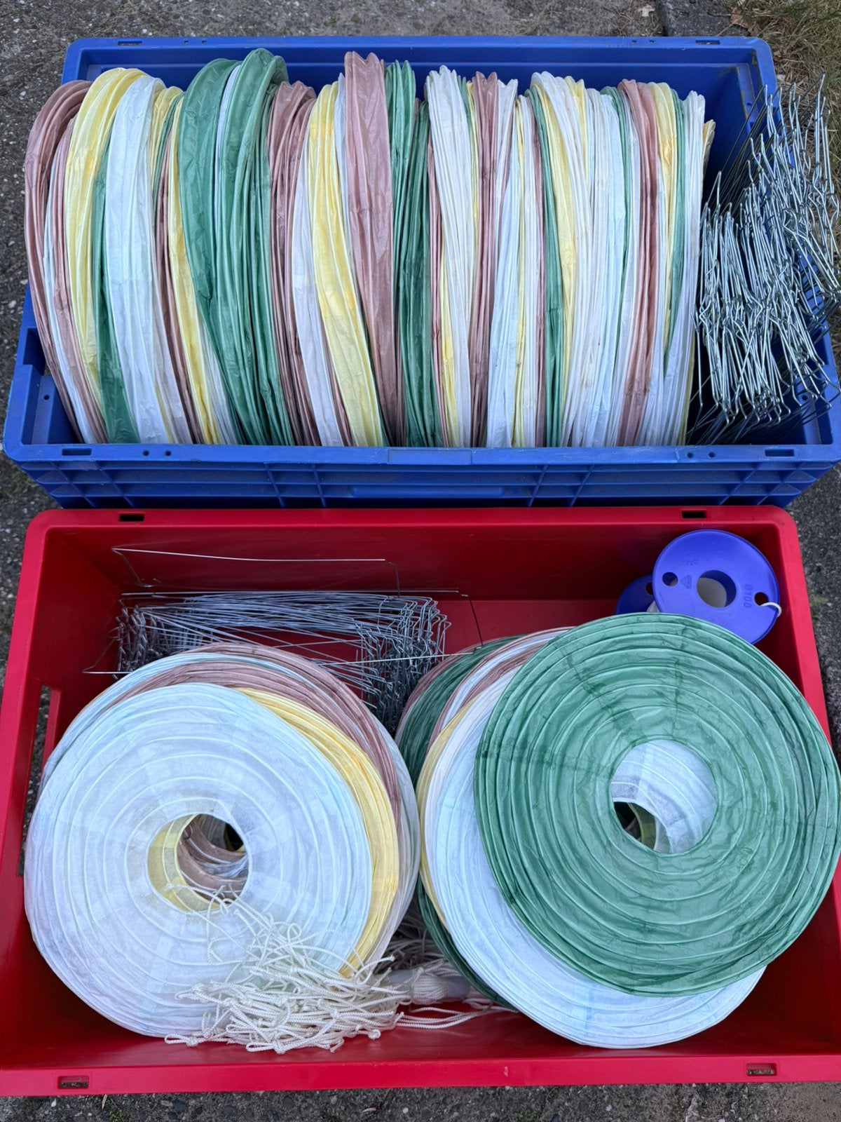 156 papieren lampionnen pastel — 2 maten, Enlèvement ou Envoi, Utilisé