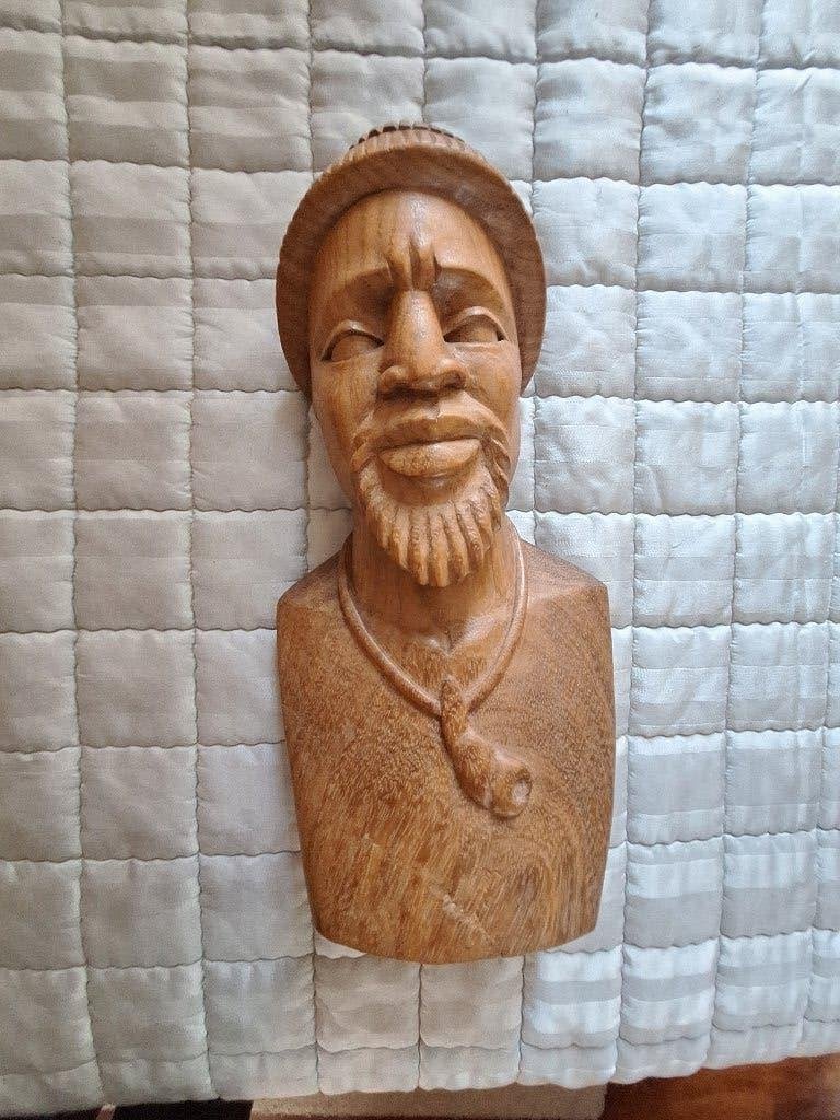 houten Afrikaans borstbeeld, Antiek en Kunst, Ophalen, Buste, Handgemaakt, Hout