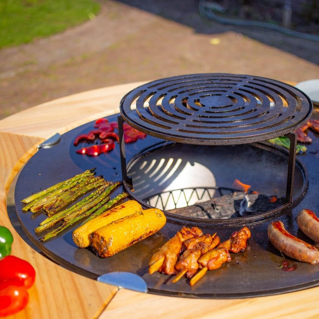 Plancha BBQ en acier Corten Maestro 80 cuisine extérieure, Enlèvement ou Envoi, Neuf, RJ Royal Living, Avec accessoires