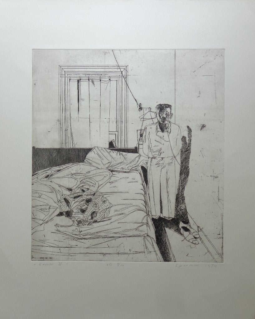 KEES SPERMON / KAMER II / ZW-W ETS / 56x45cm / SIG / 1974, Signé, Enlèvement ou Envoi, Eau-forte