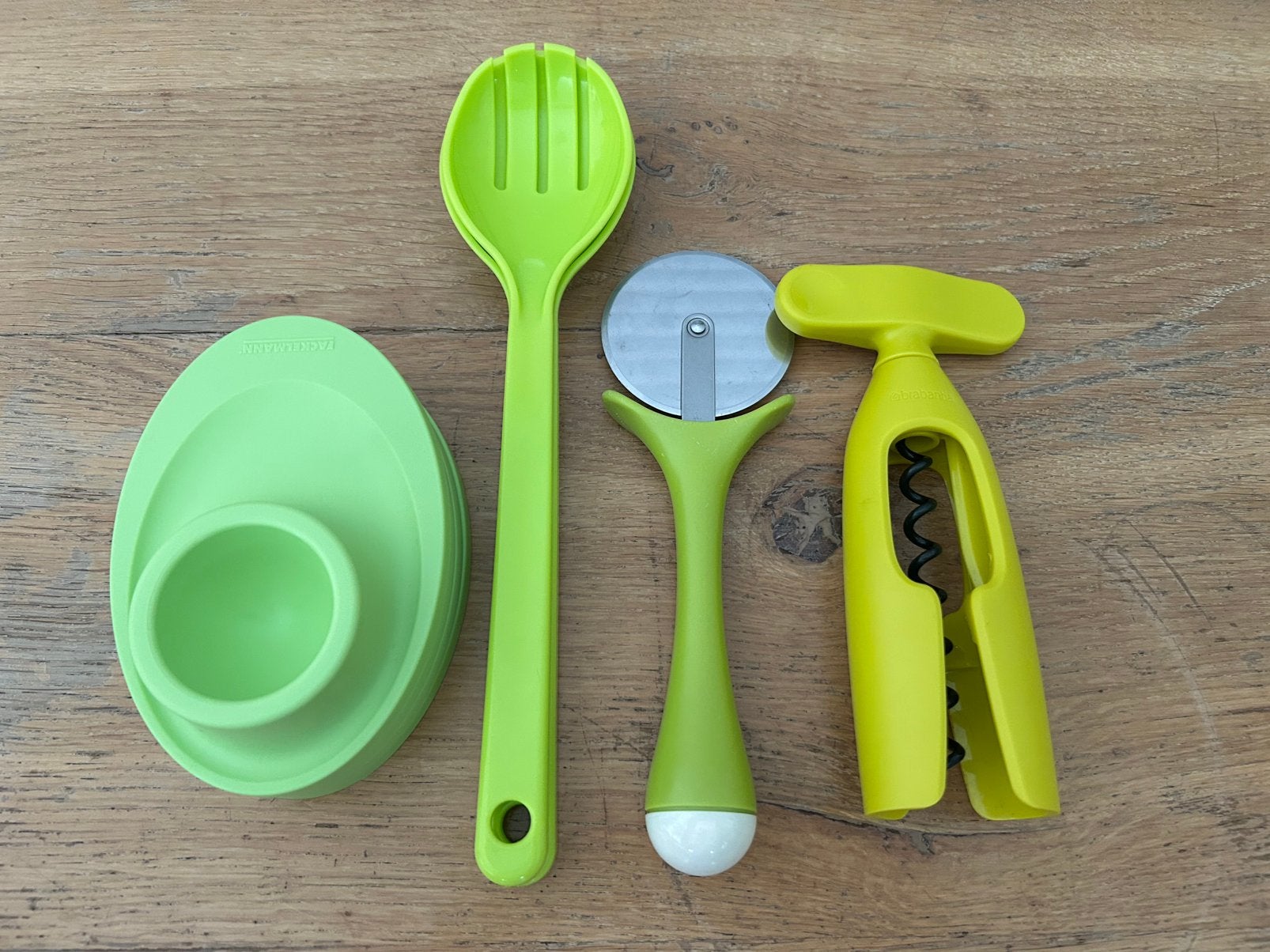 Set groene keukenbenodigdheden, Huis en Inrichting, Kunststof, Ophalen of Verzenden, Zo goed als nieuw, Overige merken