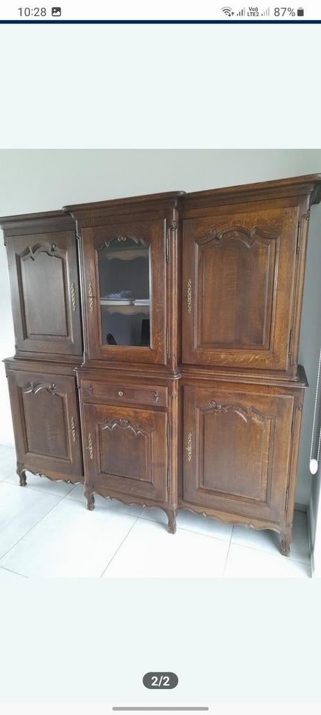 Massief eiken kast    h 1.9   b 2.00, Antiek en Kunst, Ophalen