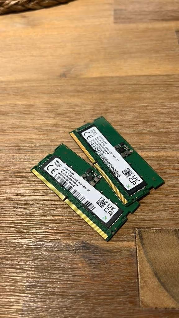 2x 8GB DDR5 RAM 4800Mhz Laptop geheugen, Computers en Software, RAM geheugen, Ophalen, Zo goed als nieuw, DDR5, Laptop