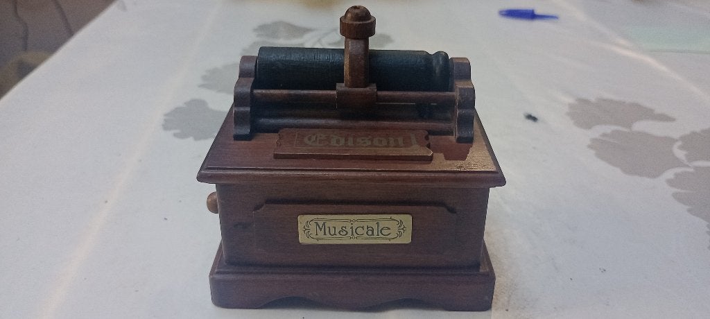Boîte à musique Edison vintage en bois - Fonctionne, Musique & Instruments, Enlèvement ou Envoi