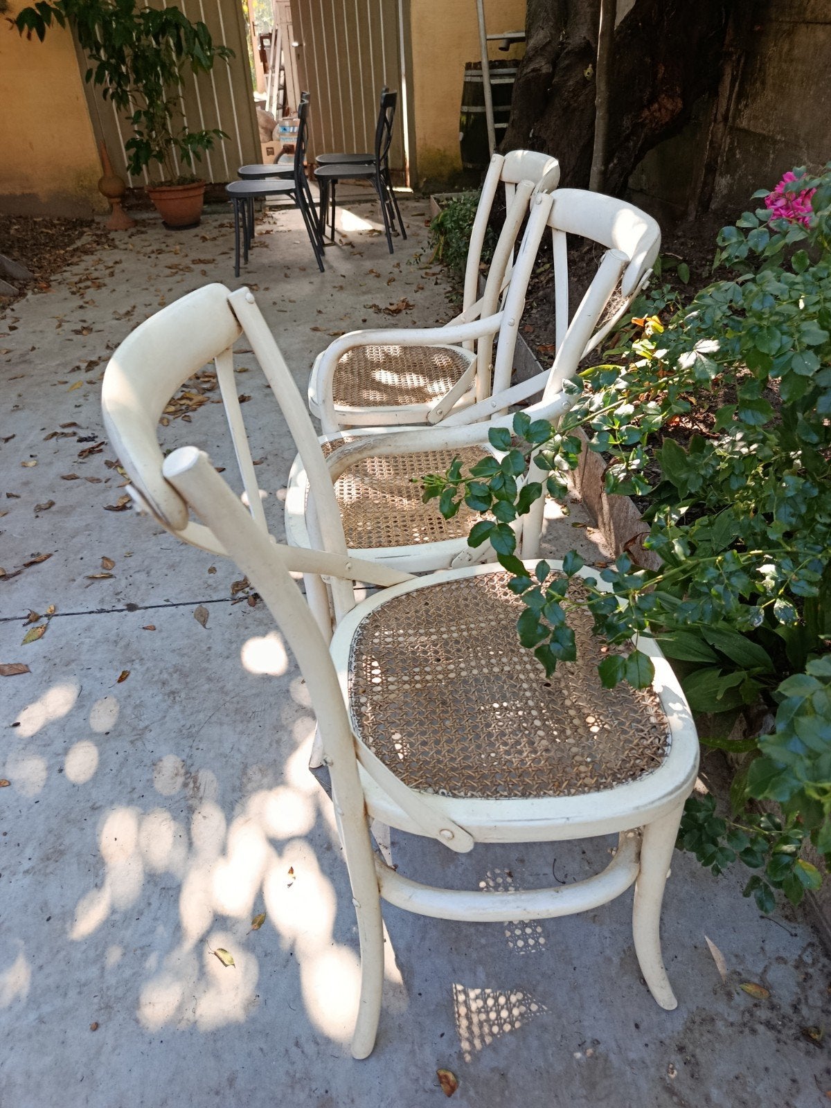 landelijke witte stoelen, Huis en Inrichting, Ophalen, Wit, Riet of Rotan, Landelijk