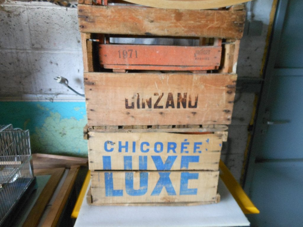 caisse en bois luxe et casier cinzano, Enlèvement
