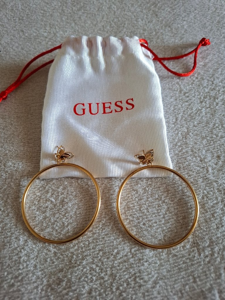 Guess vlinder oorbellen, Handtassen en Accessoires, Ophalen, Hangers, Nieuw, Goud