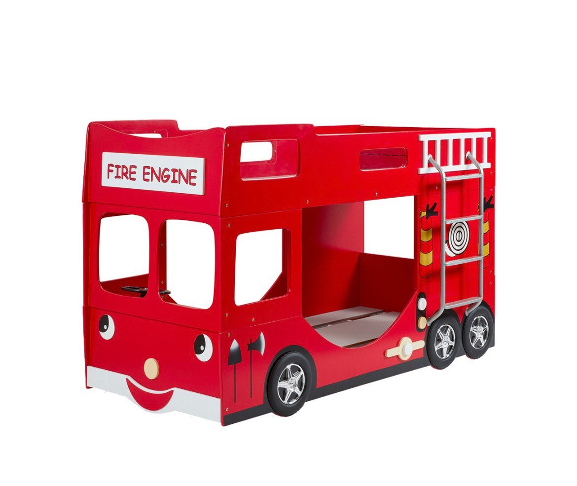 Lit superposé camion de pompier pour matelas 90x200, Enlèvement, Utilisé, Lit