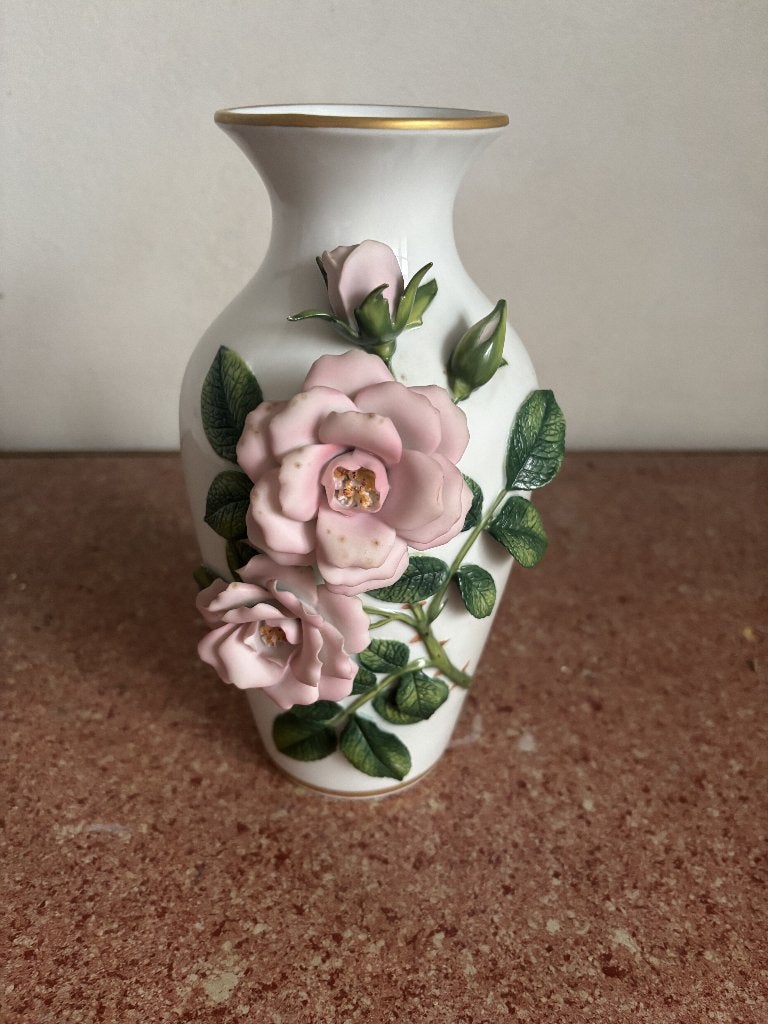 Vase Rosanne Sanders, Maison & Meubles, Enlèvement, Utilisé, Rose, Pierre/céramique