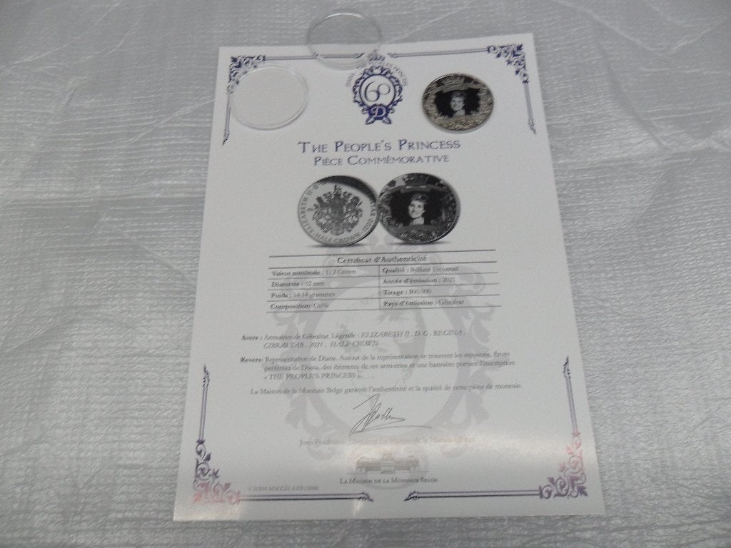 Diana  new Gibraltar 2021 uncirculated Half Crown Coin, Enlèvement ou Envoi, Neuf, Autres types