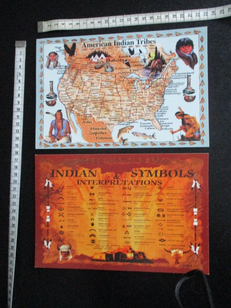 Indianen verzamel kaarten symbols american indian tribel1993, Verzamelen, Foto's en Prenten, Zo goed als nieuw, Prent, Overige onderwerpen