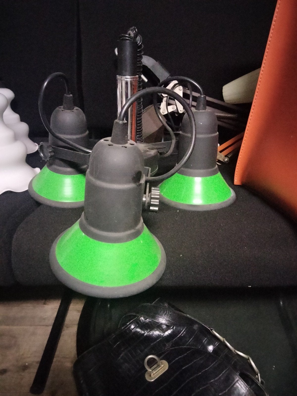 vintage spotjes luster met optrek systeem, Ophalen of Verzenden